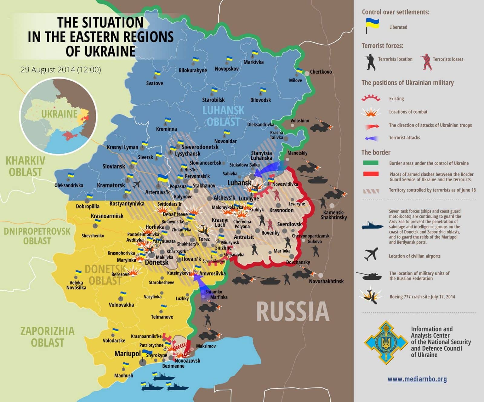 Map of Russian invasion – 29.08.2014