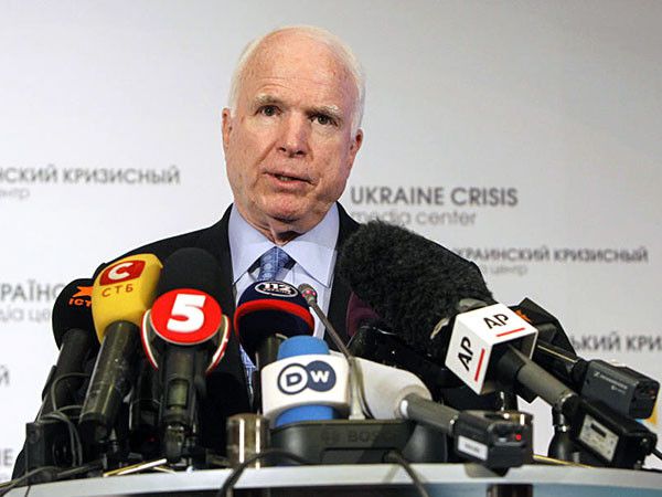 Press conference of US Senator John McCain in Kyiv