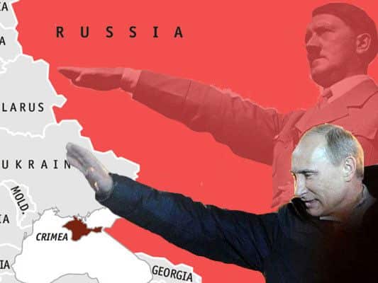 Hitler and Putin. The Rise of Evil. Infographic