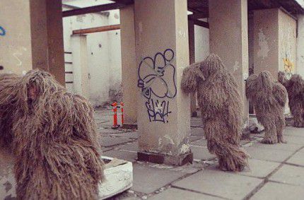 The funny fashion show of the Ghillie suits made by volunteers for the Ukrainian army