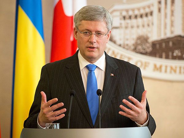 Canadian PM Stephen Harper arrived on a working visit to Ukraine