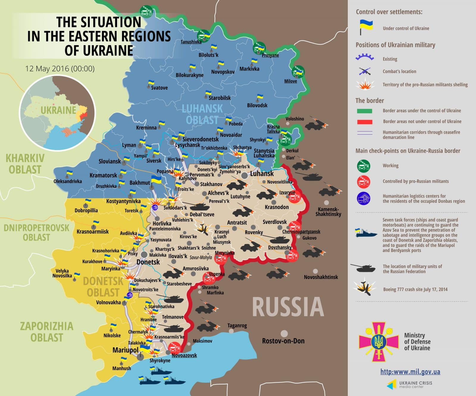 Russian militants attack Ukraine forces 15 times in last day, hot spot near Mariupol