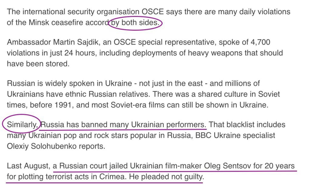 Russia propaganda myths about Ukraine seep into media language text4