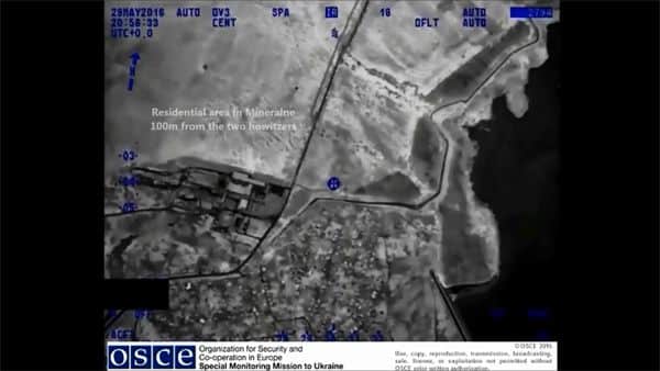 OSCE published video how Russian separatist fired at Ukrainian army by 152mm artillery