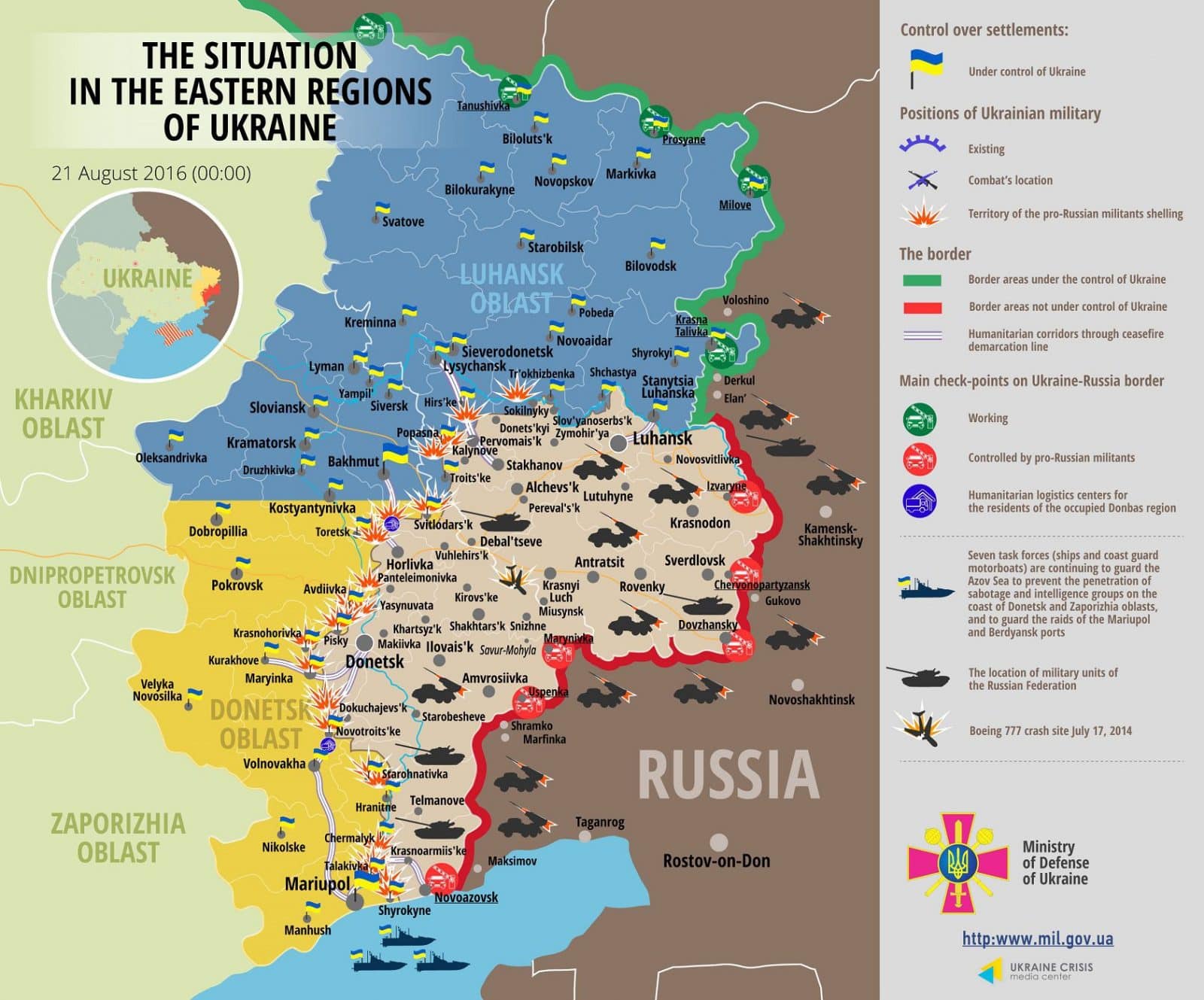 Russia troops use mortars, grenades in all sectors in eastern Ukraine