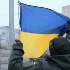 The Ukrainian flag was hoisted at the Chernobyl nuclear power plant