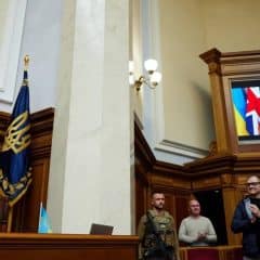 The UK Prime Minister had a speech in the Verkhovna Rada of Ukraine