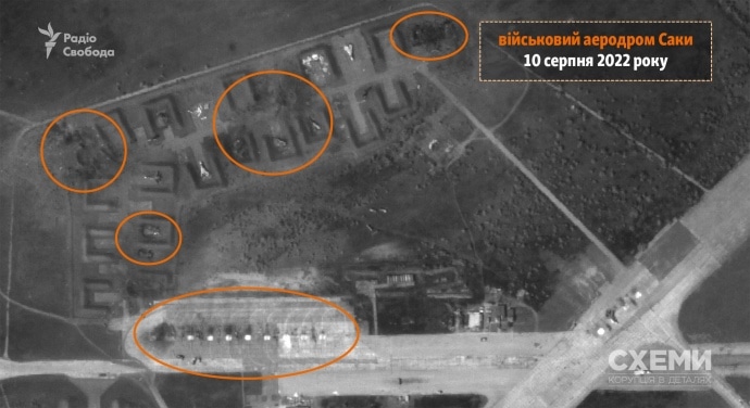 Satellite images confirmed that Russia had lost 9 warplanes at the airbase in occupied Crimea